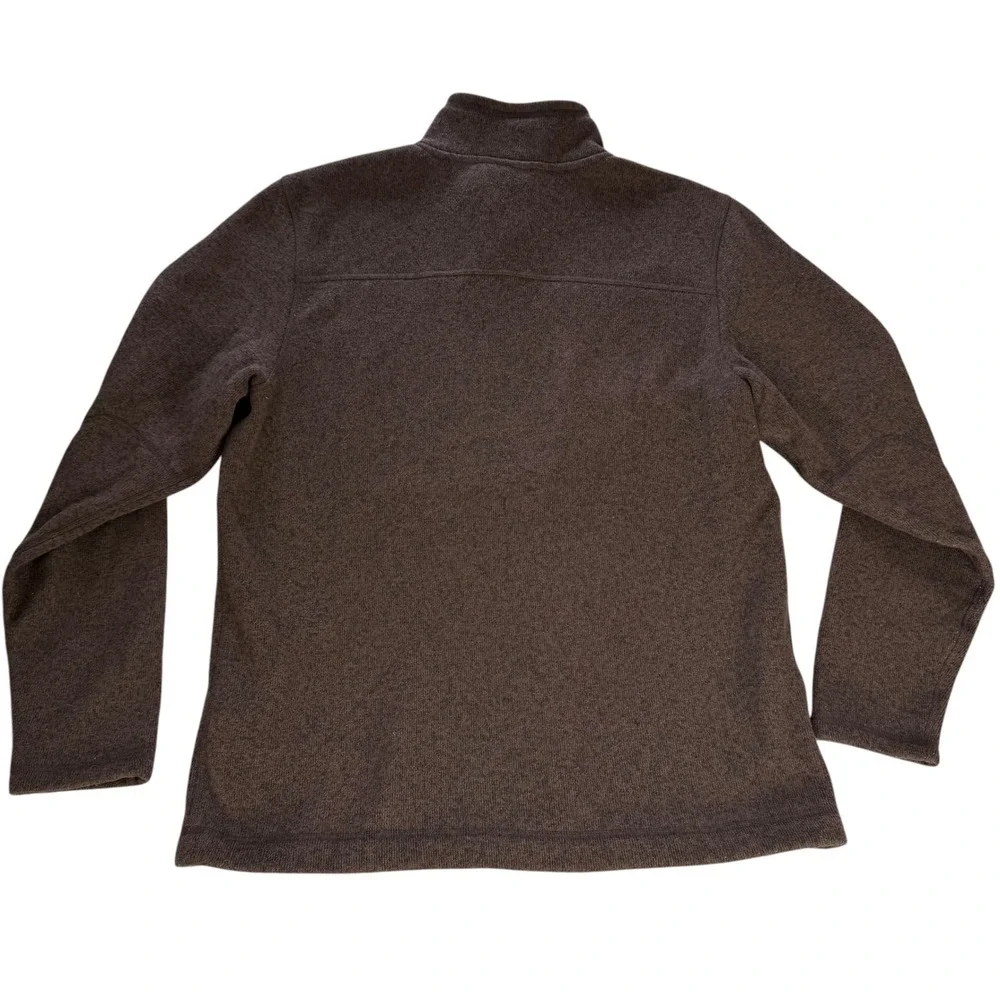 The North Face Quarter Zip Fleece Knit Pullover Mens Large Brown Heather